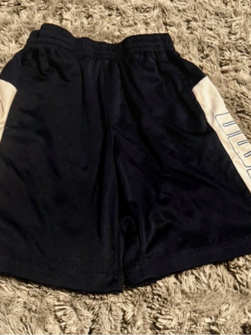 Puma kids dark blue Athletic Shorts with White Side Panels